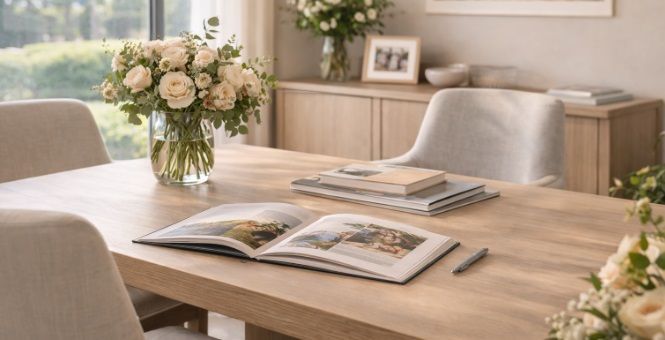 Funeral homes in Crystal Lake, IL consultation room with memorial planning materials