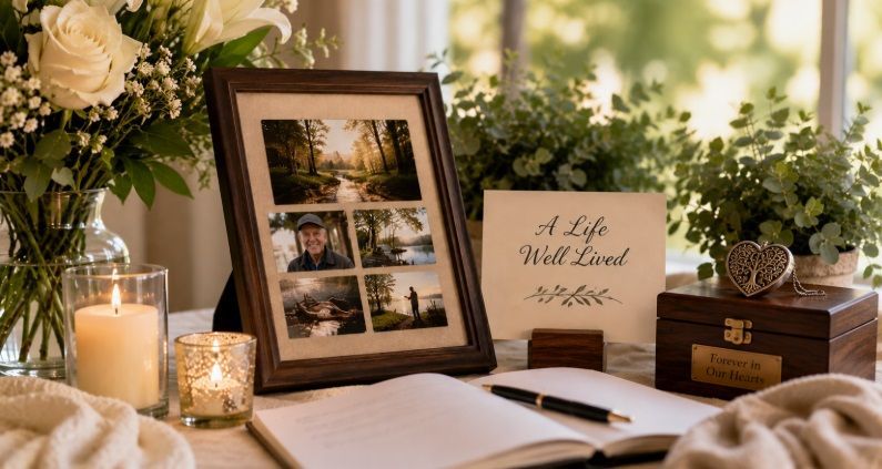 Memorial keepsake display for cremation services in Crystal Lake, IL