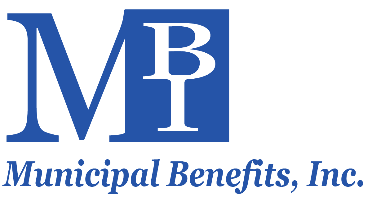 The logo for municipal benefits inc. is blue and white.