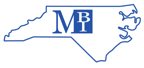 A map of north carolina with the letter m on it.
