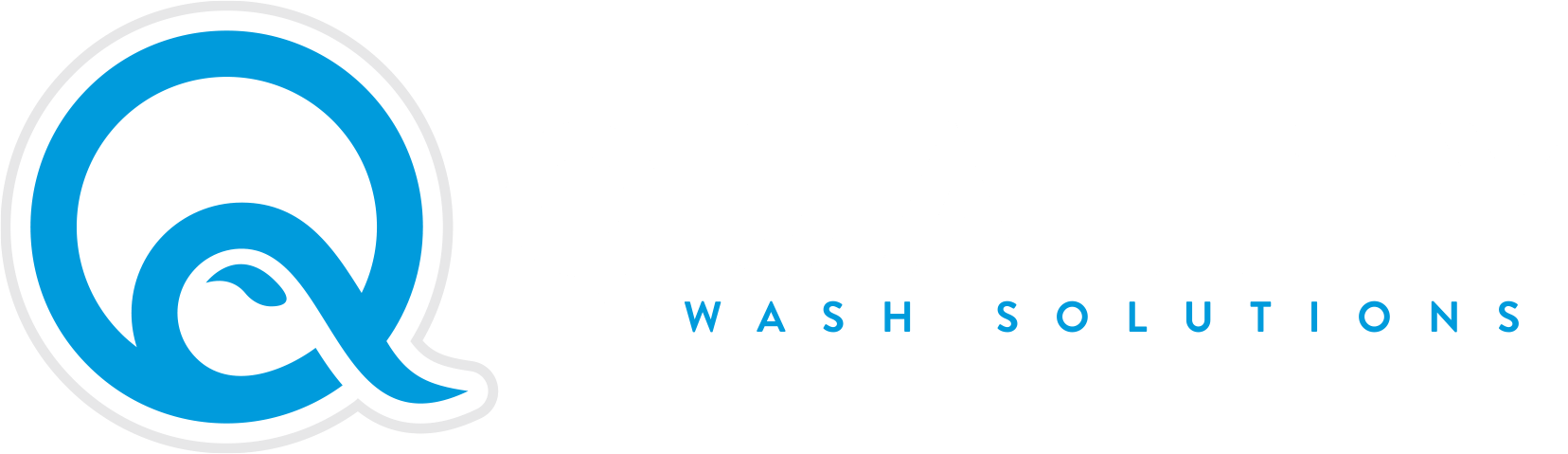 quality wash solutions white and blue logo