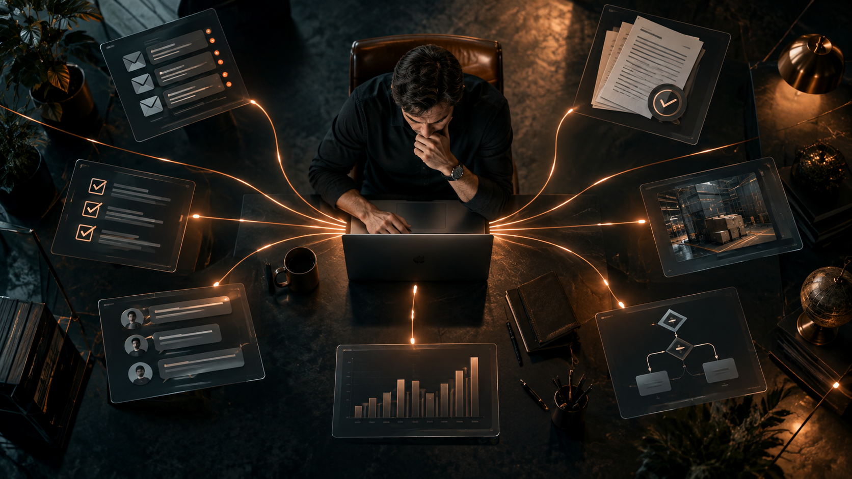 Business owner overwhelmed as approvals, messages, tasks, and operational decisions converge on one person