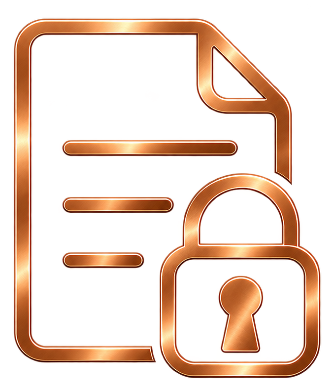 Orange document icon with a padlock, suggesting secure or protected file access