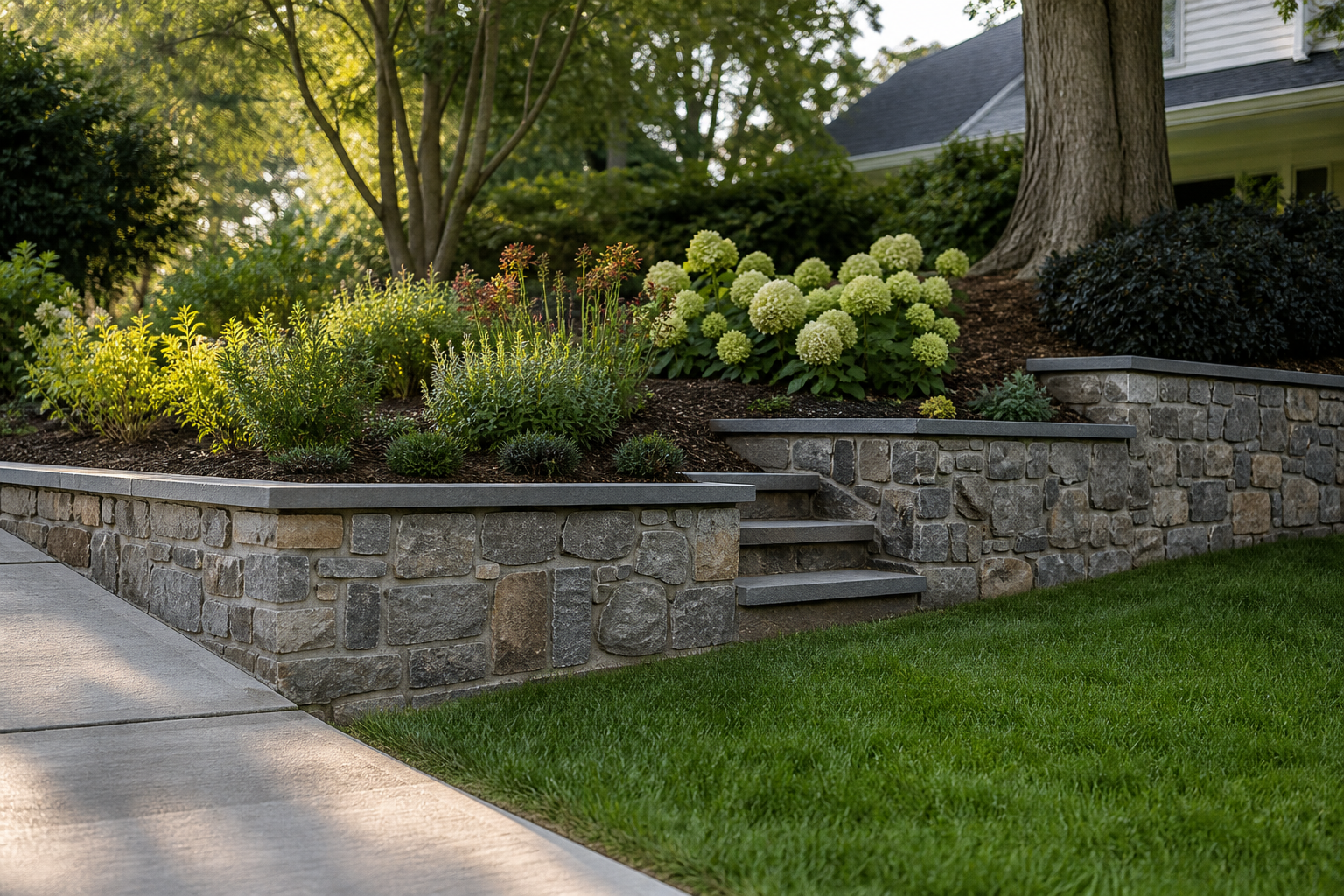 Retaining Wall Constructed in Dublin, OH