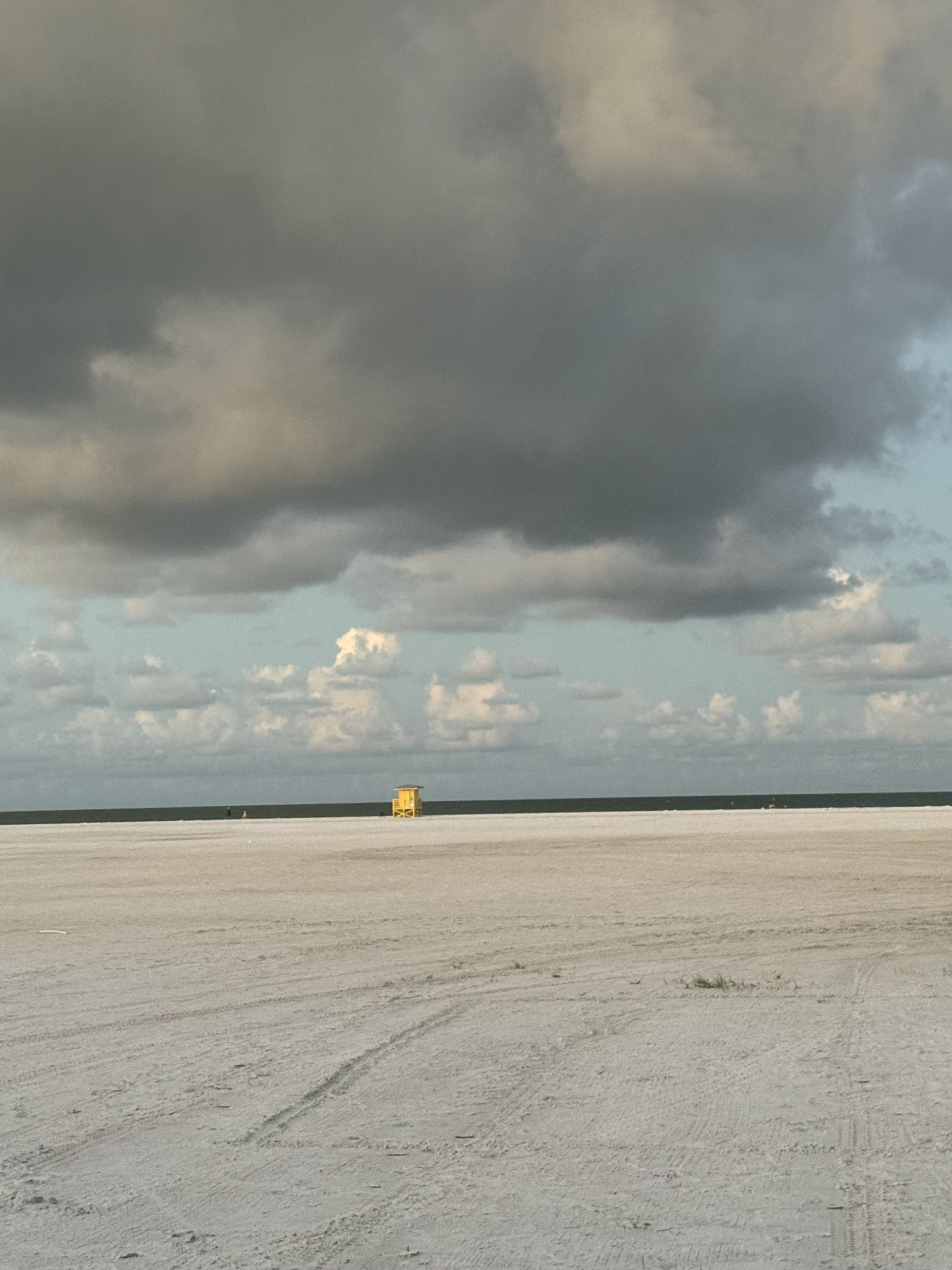 Dark storm clouds over Sarasota's Gulf Coast before severe weather