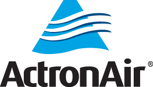 ActronAir logo: blue triangle with curved lines representing air, with 