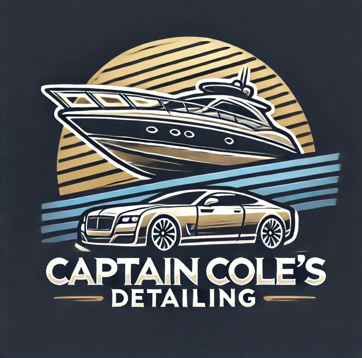 Captain Coles Detailing logo for auto, boat, ceramic coating and mobile detailing services in Antioch IL.