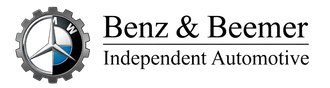 Benz & Beemer Independent Automotive logo with a gear, star emblem, and black text on white background
