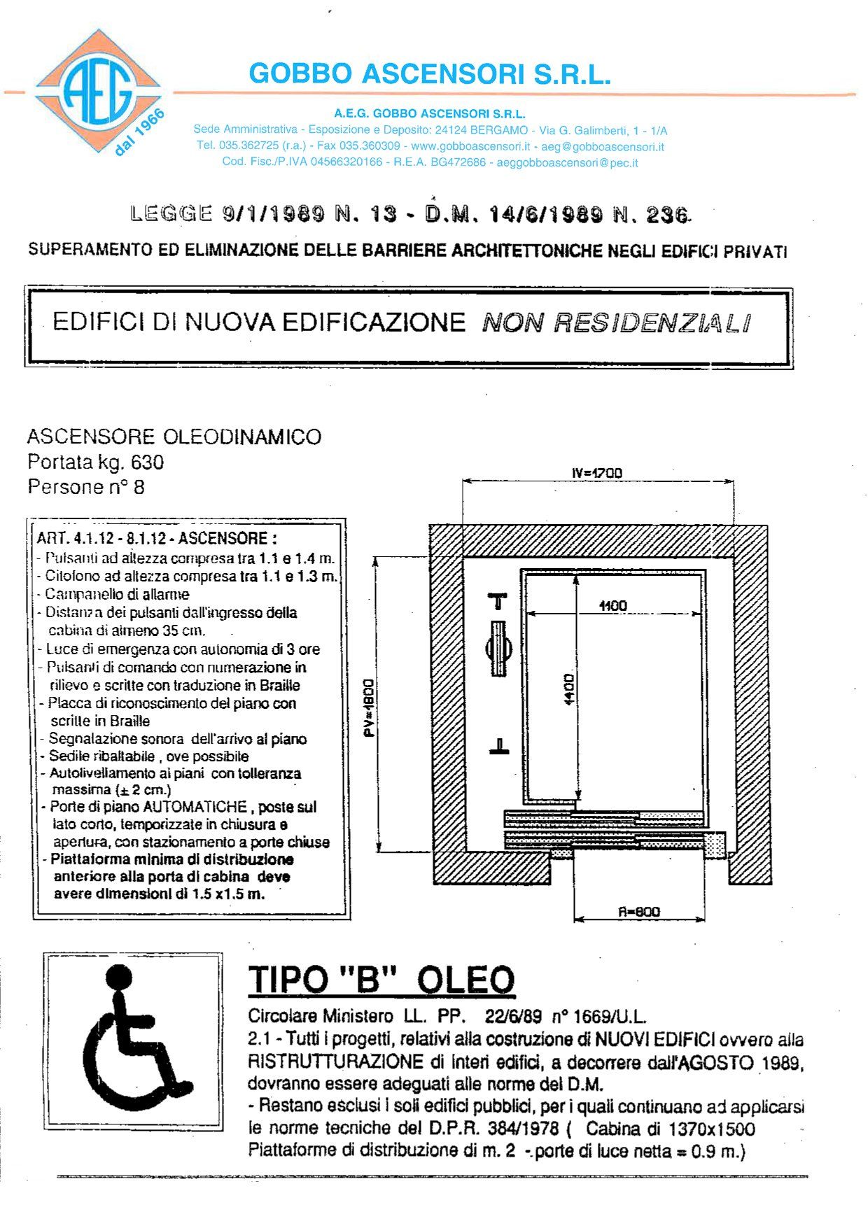 schede tecniche ascensori