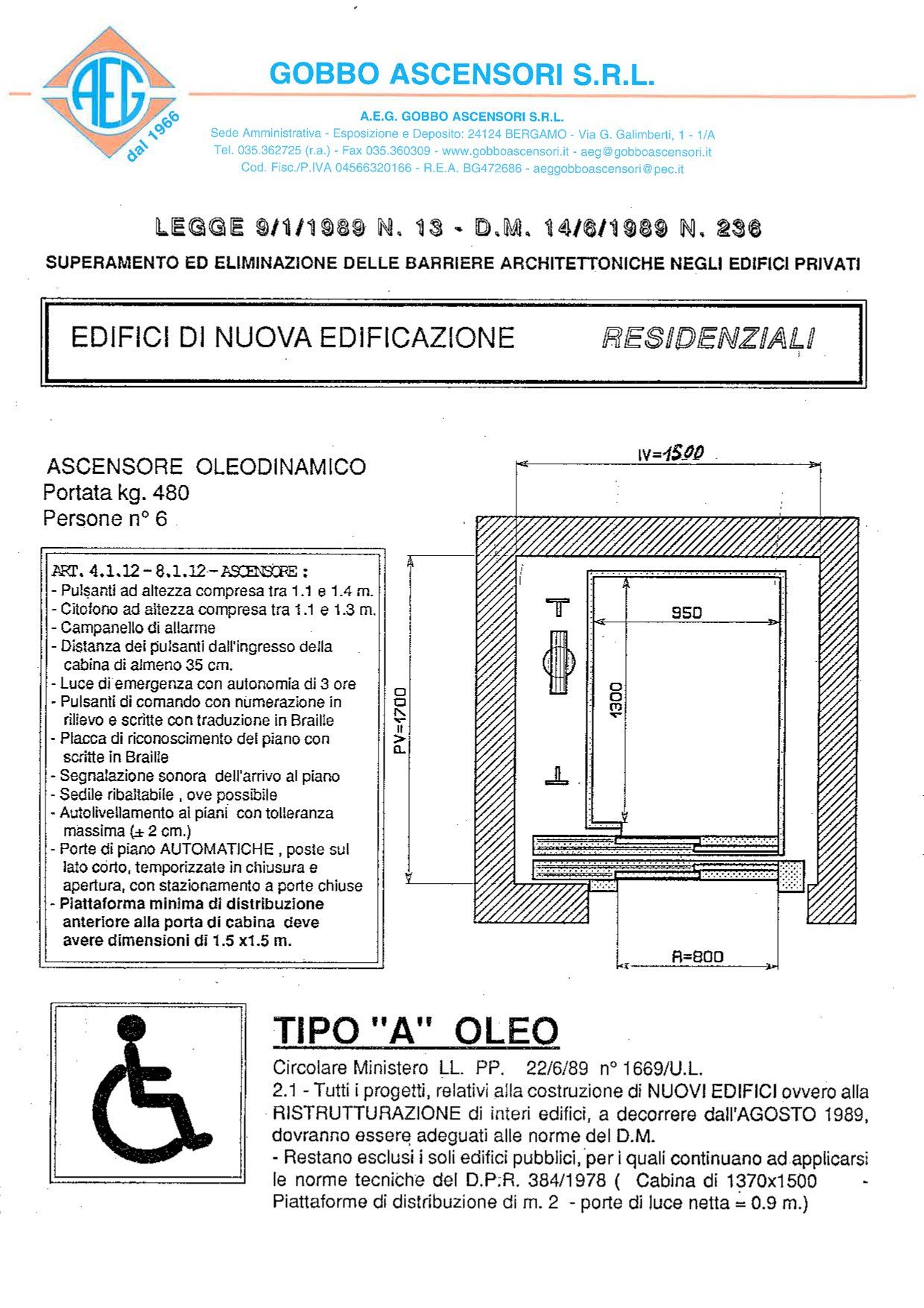 schede tecniche ascensori