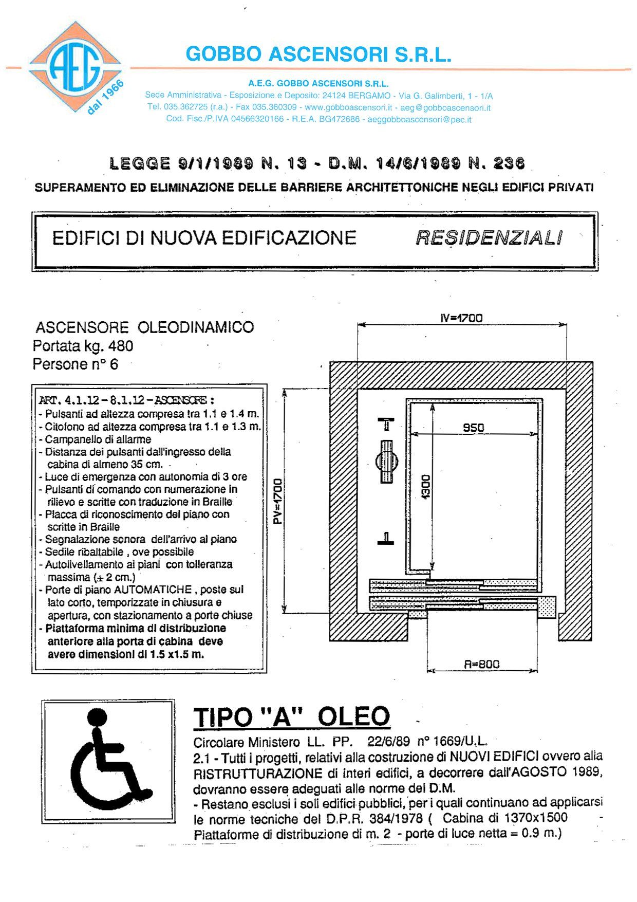 schede tecniche ascensori