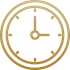 A gold icon of a clock