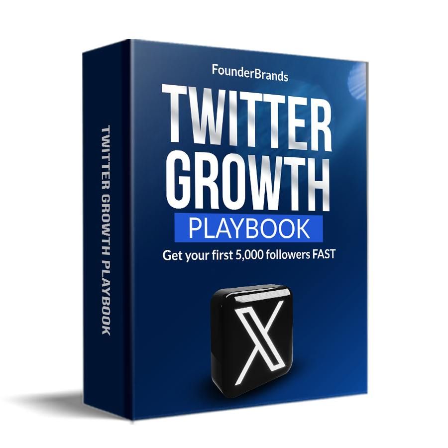 A blue box that says twitter growth playbook on it