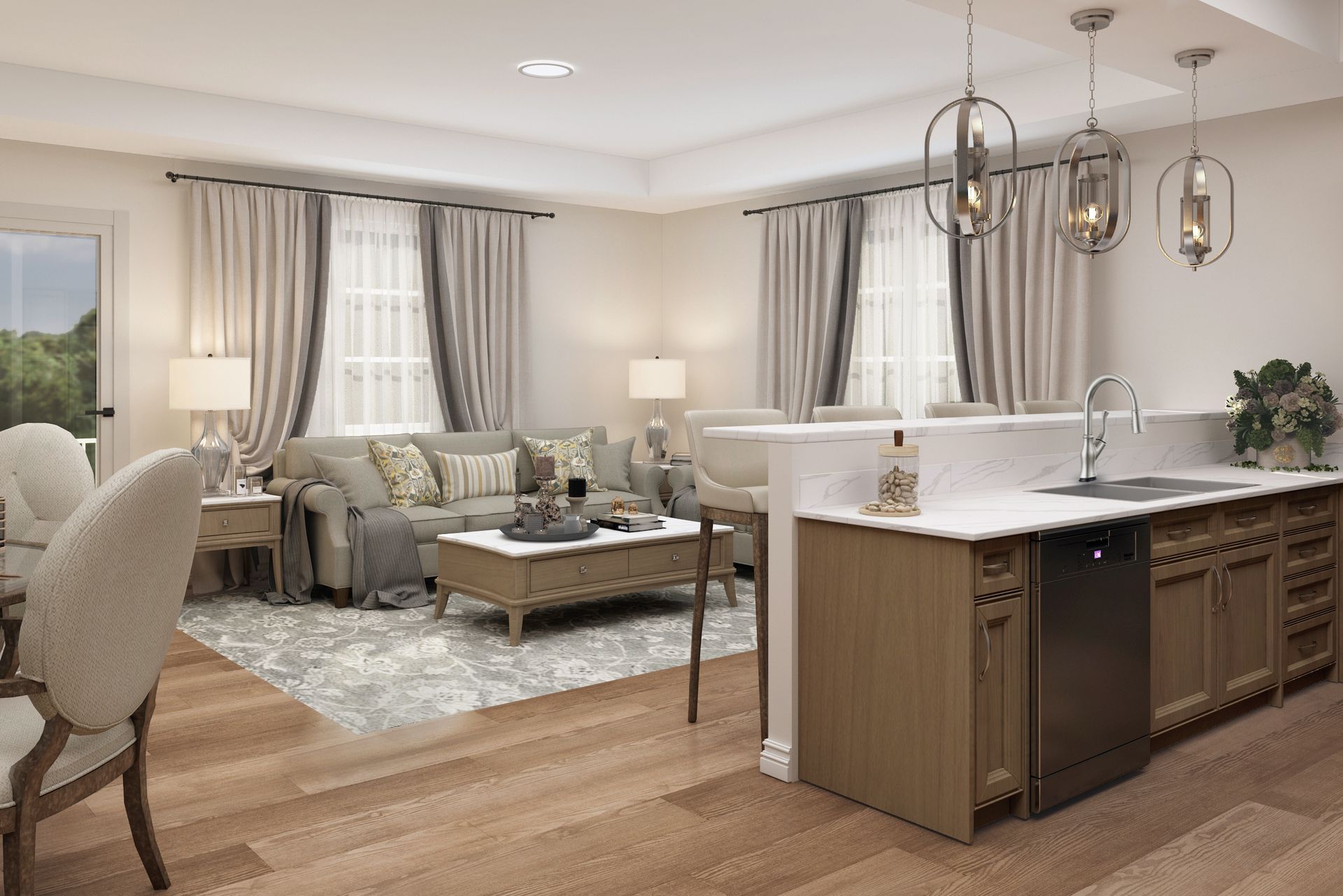 Bluebird Living Room Rendering