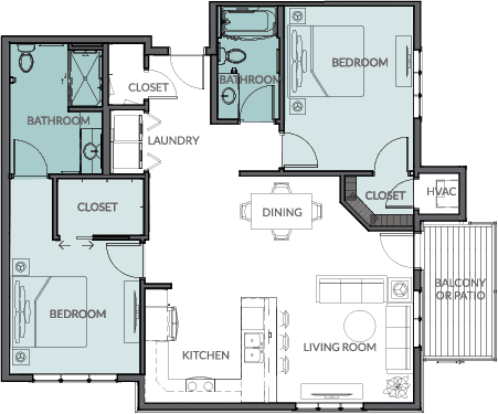 Bluebird floorplan for Northfield, MN