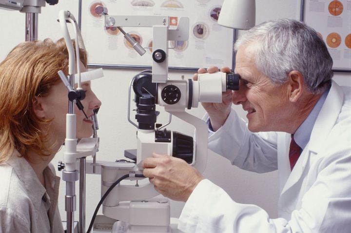 Doctor check patient's eyes