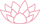 A simple, pale pink line drawing of a stylized lotus flower bloom on a white background.