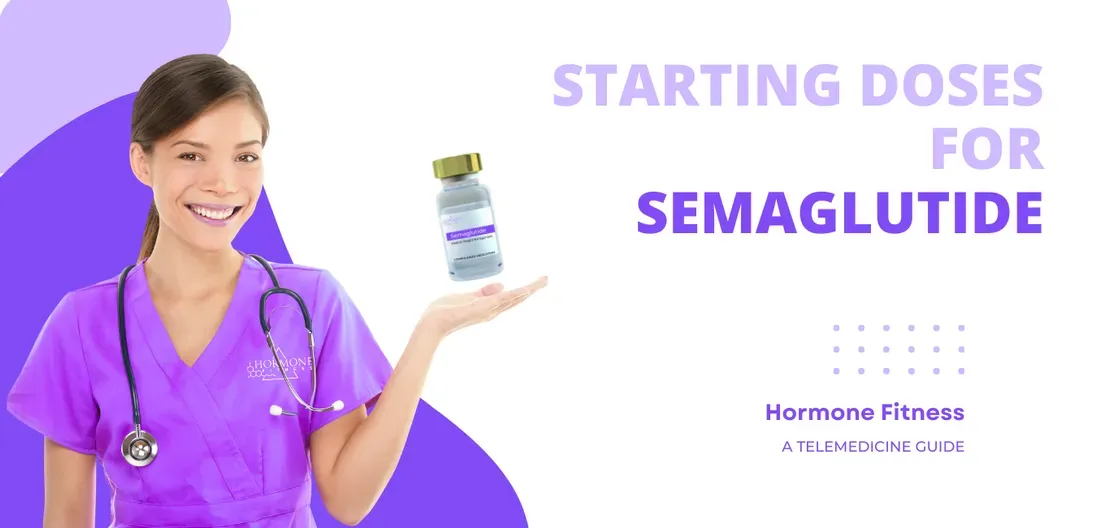 A nurse is holding a vial of semaglutide in her hand with the text