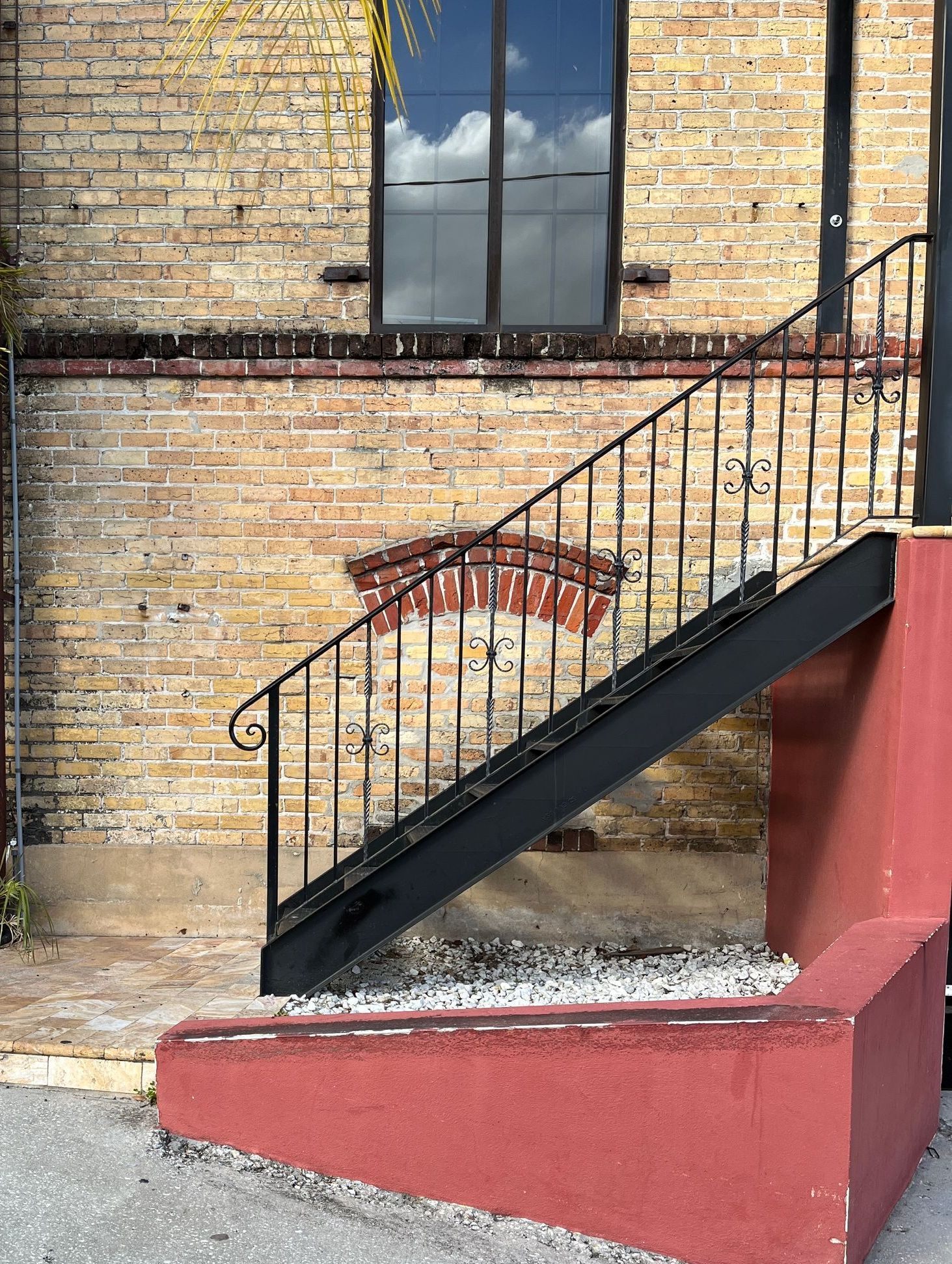 small steel entrance stair at an office building in West Tampa