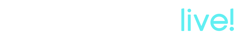 Live! logo in light blue with a black underline on a white background