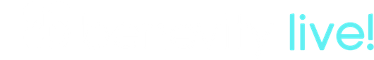 Live! logo in light blue with a black underline on a white background