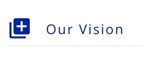 Blue plus icon beside the text “Our Vision” on a white background