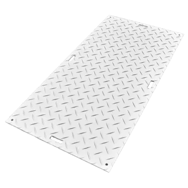 4' x 8' Classic Poly mat laid on asphalt surface
