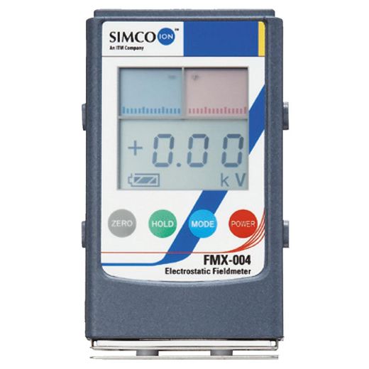Misuratore di campo elettrostatico SIMCO FMX-004 con display digitale che visualizza 0,00 kV
