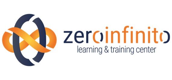 Logo di Zeroinfinito Learning & Training Center con icona e testo arancioni e neri.