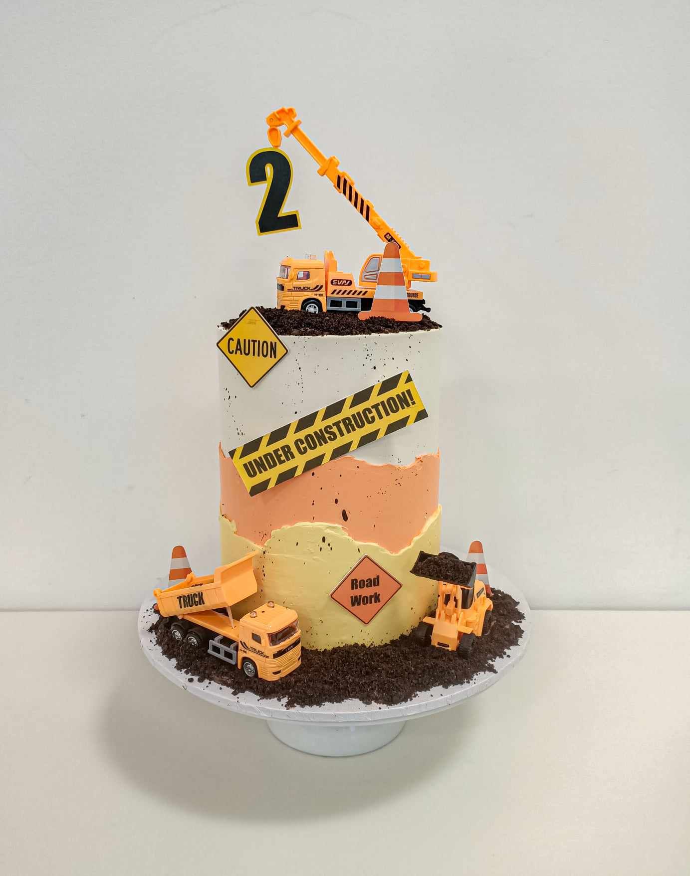Digger construction themed kids birthday cake on the Gold Coast