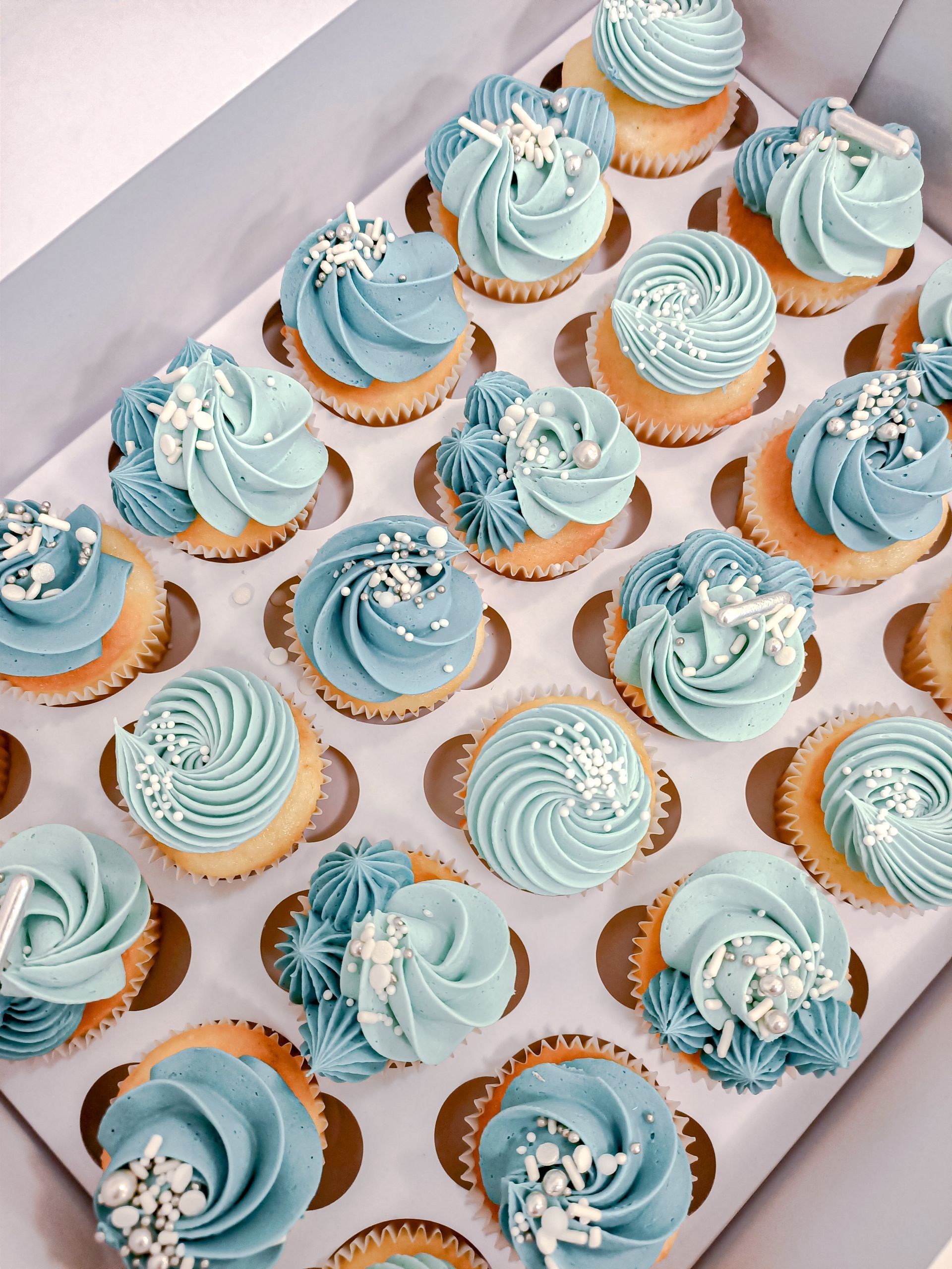 Mini blue cupcakes Gold Coast
