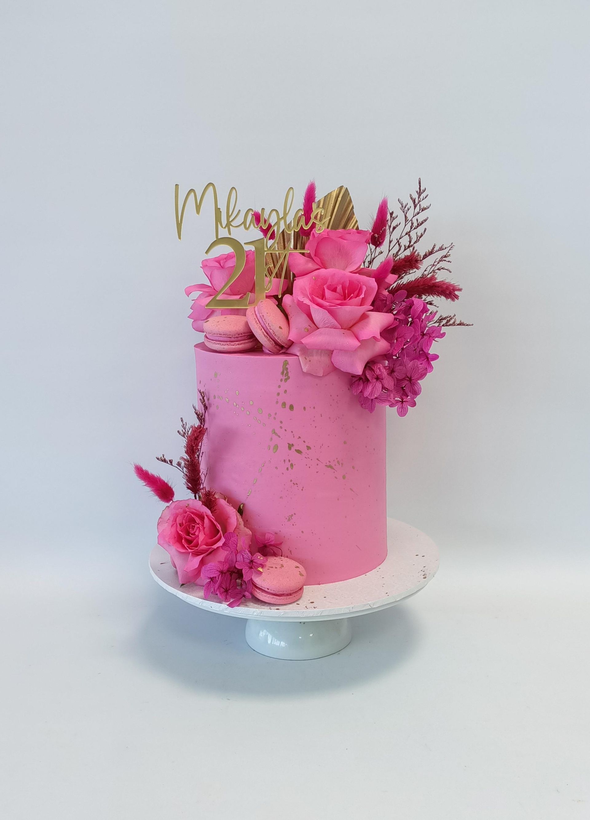 Hot pink cake, pink floral cake, Gold Coast