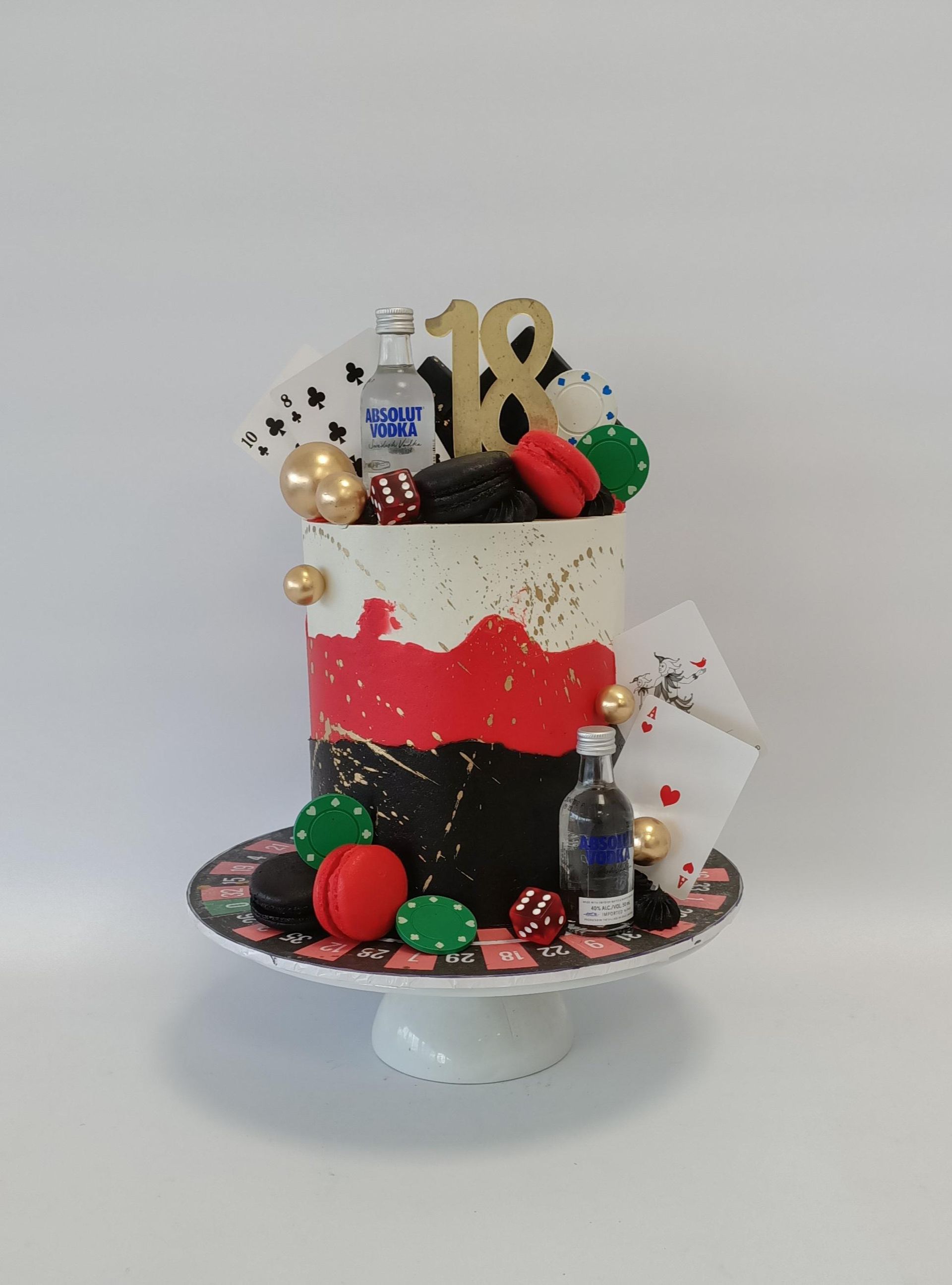 Casino cake, 18th birthday cake, poker cake, Gold Coast