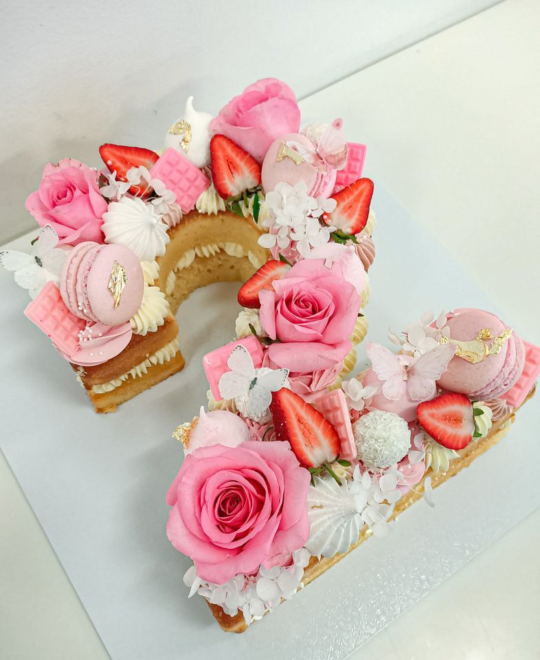 Pretty number 2 cake with buttercream and decorations Gold Coast