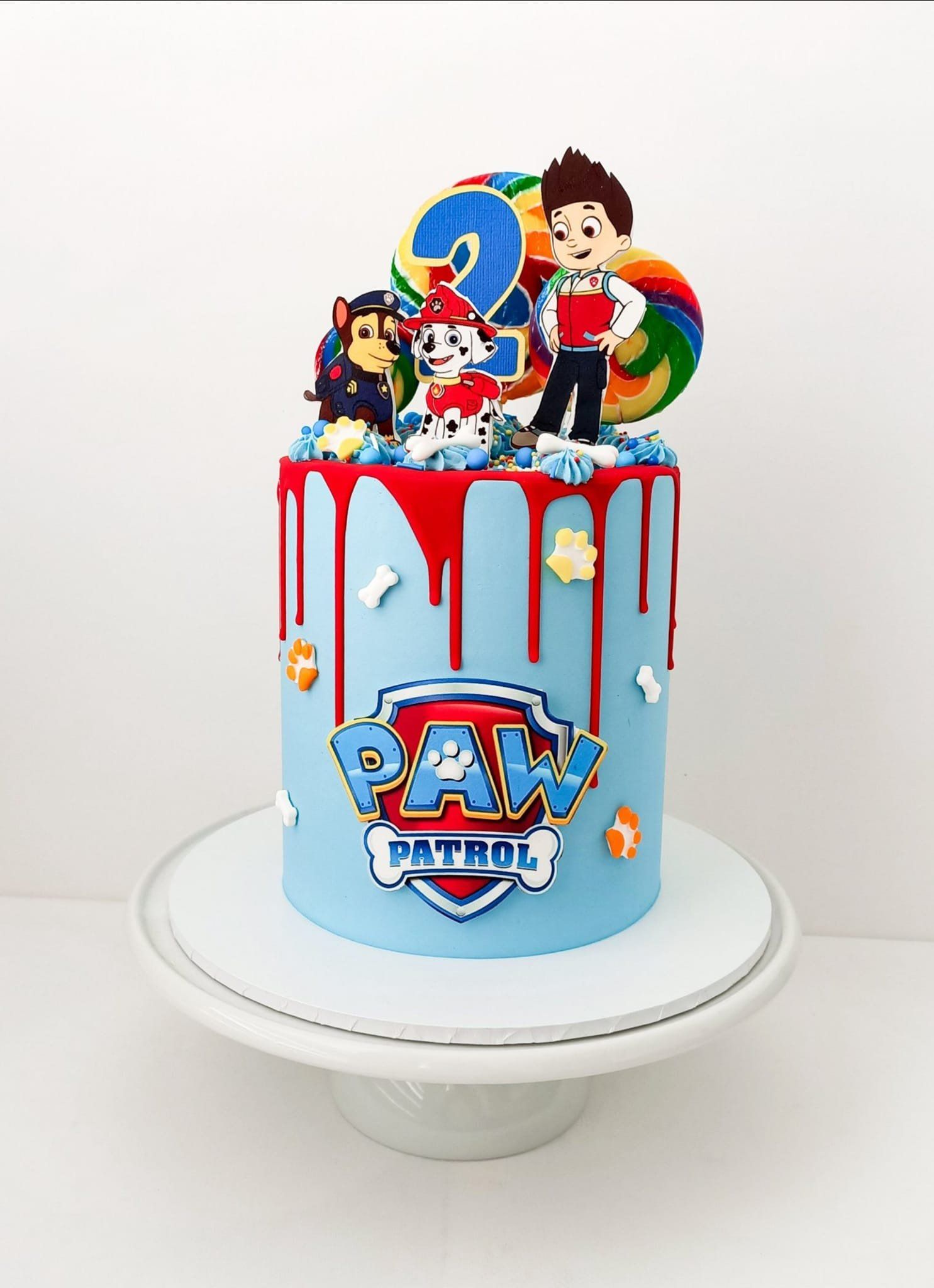 Paw Patrol drip cake for kids birthday cake on the Gold Coast