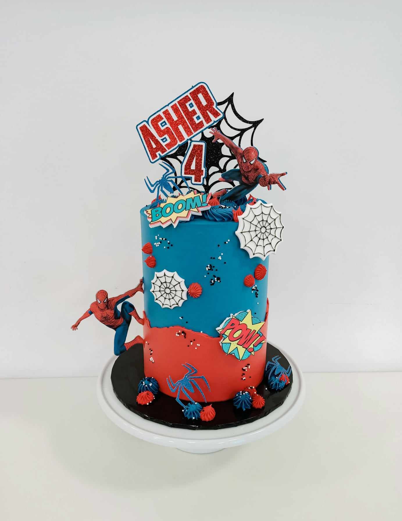 Spiderman themed boys birthday cake on the Gold Coast