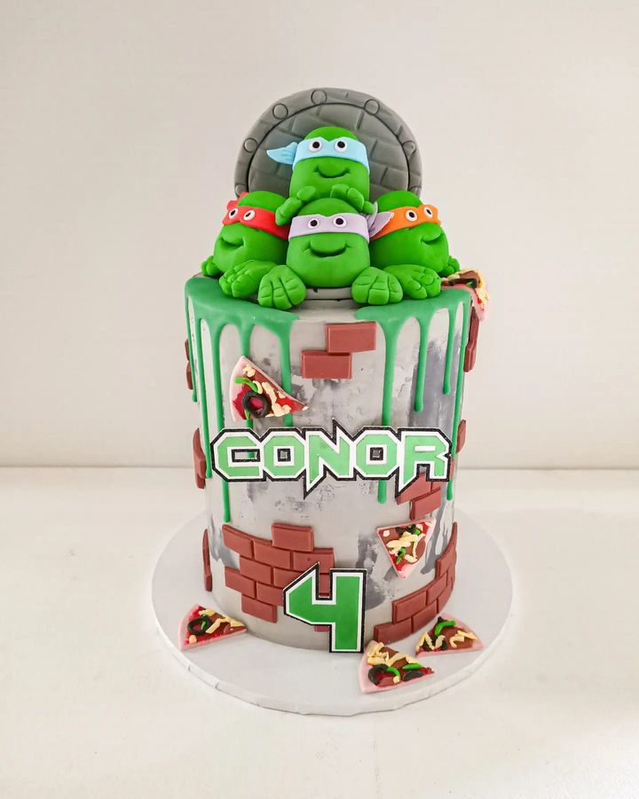 TMNT themed kids birthday cake on the Gold Coast