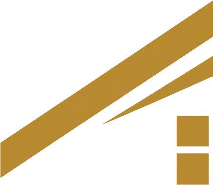 A gold-colored logo consisting of two diagonal parallel stripes and two stacked squares on a white background.