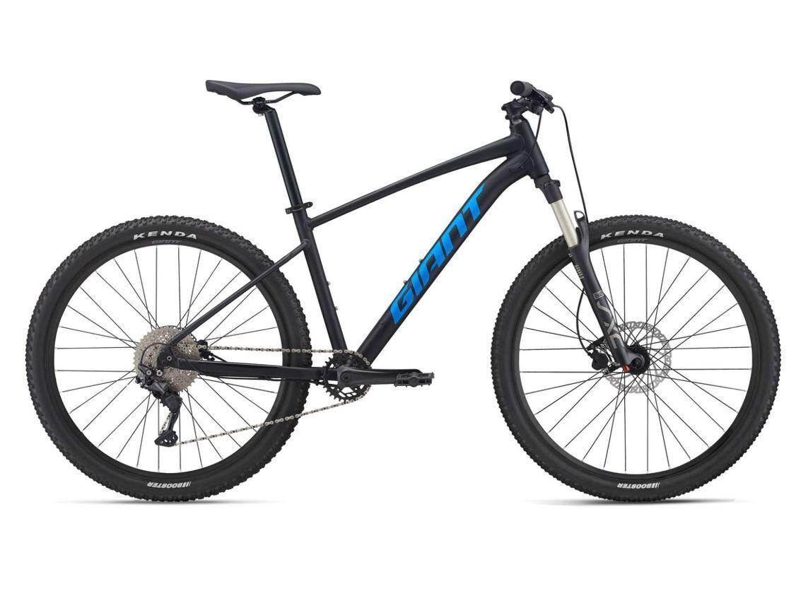 Black mountain bike.