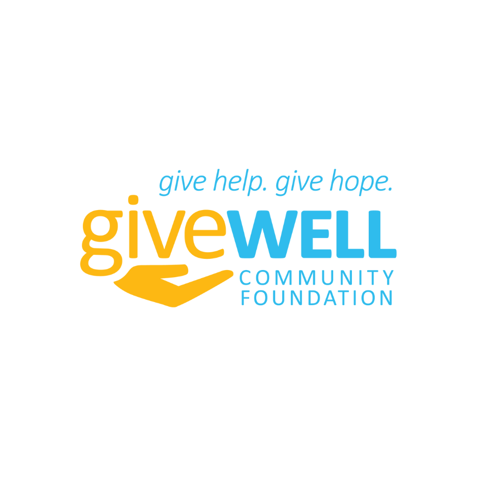 GiveWell Community Foundation logo with blue and gold text and “give help. give hope.” tagline