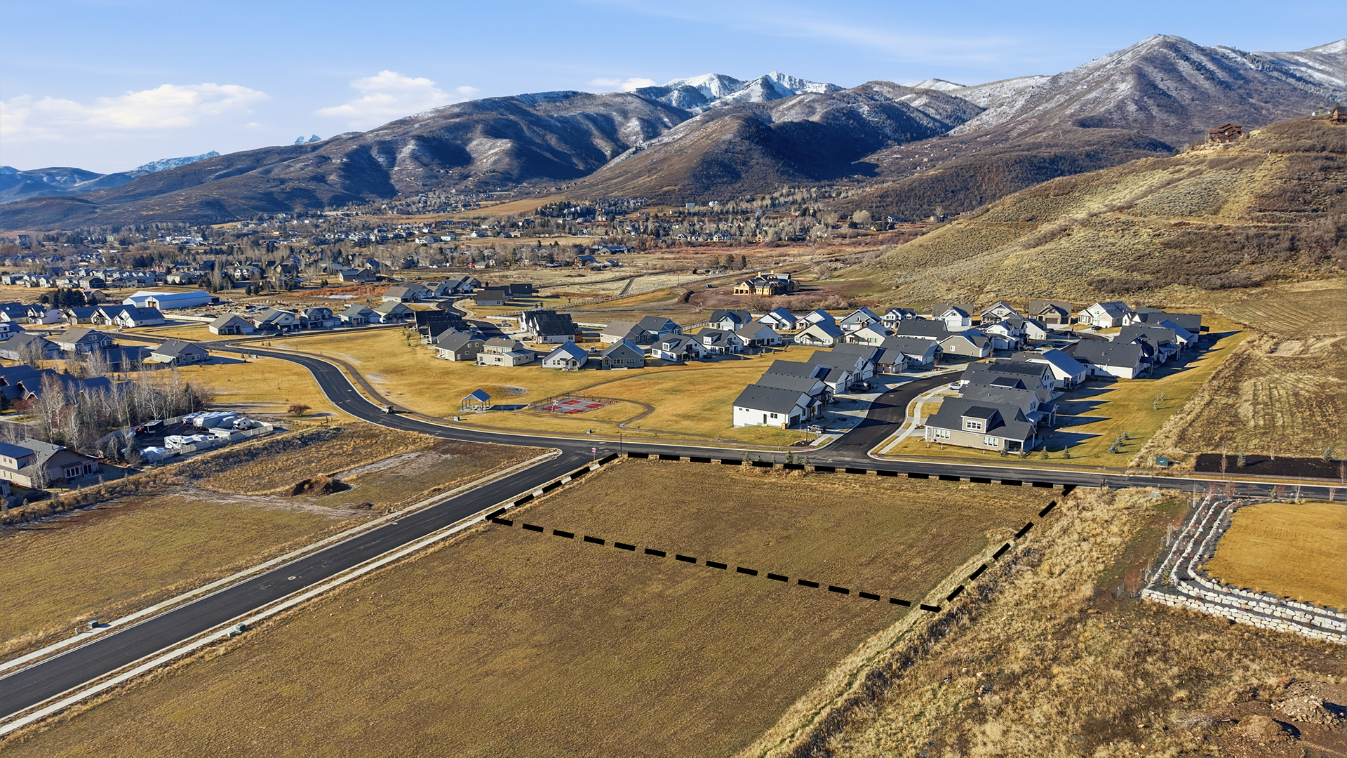 1.04-acre building lot offering panoramic mountain views at 1524 Canyon View Rd in Midway, Utah.
