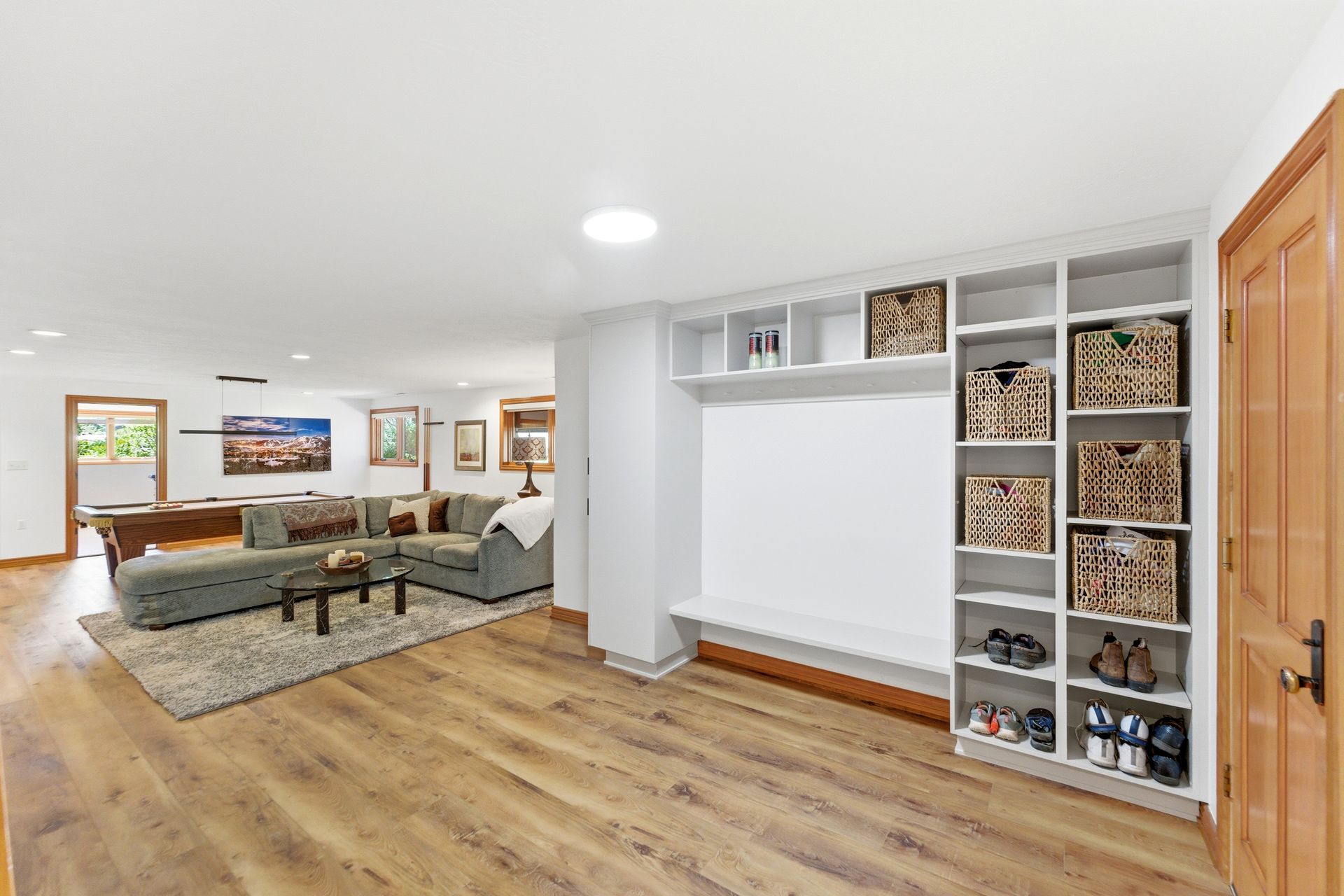 Spacious lower-level living area perfect for entertaining in this Park City mountain estate.