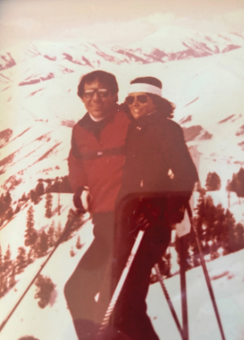 Kent and Marny Schlopy founders of Schlopy Real Estate Team skiing in Park City in the 1990s