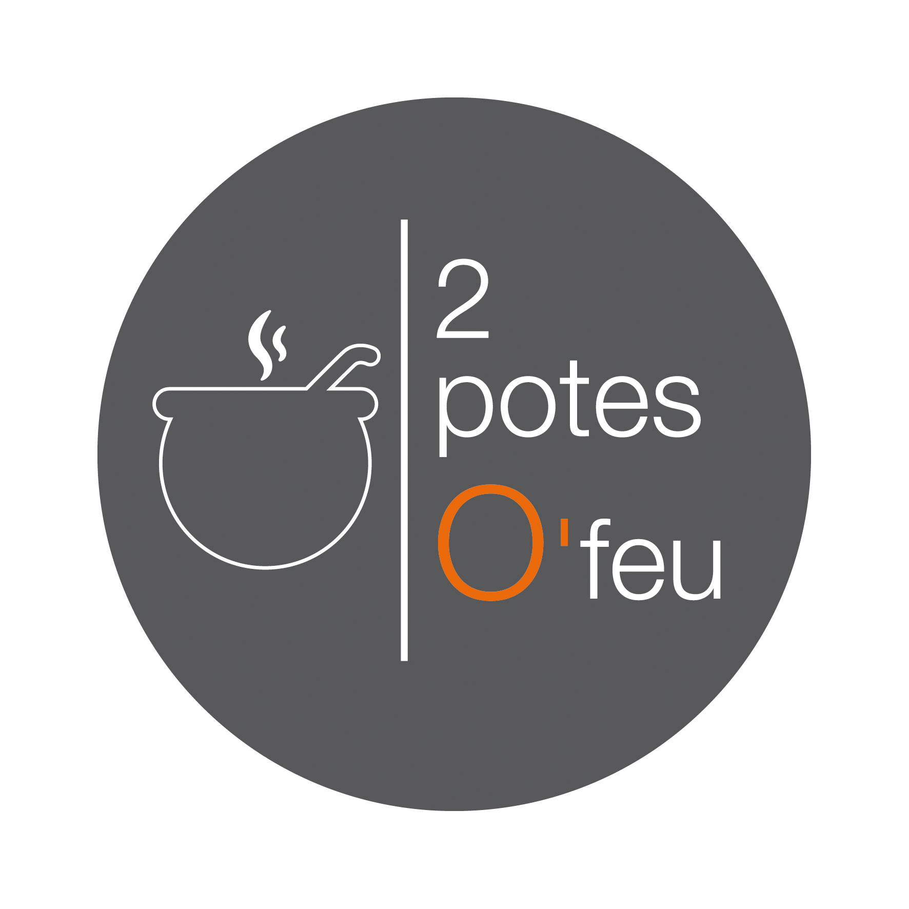 Logo restaurant branché design 2 potes o feu Genève
