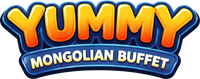 Yummy Mongolian Buffet logo in orange and blue text