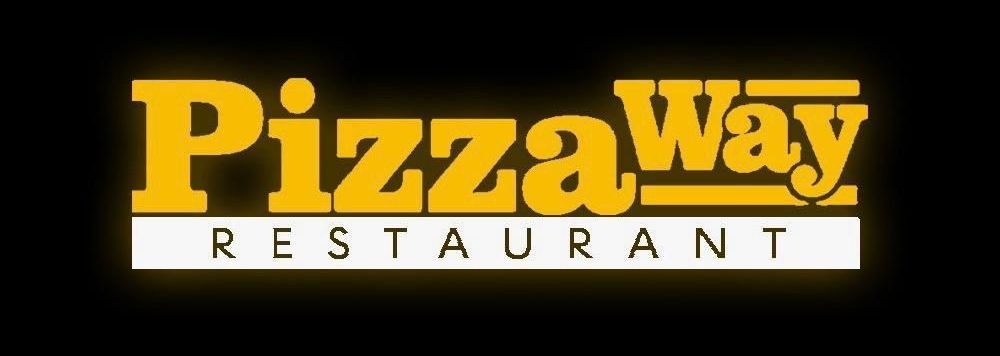 PizzaWay restaurant logo in gold and white on a black background.