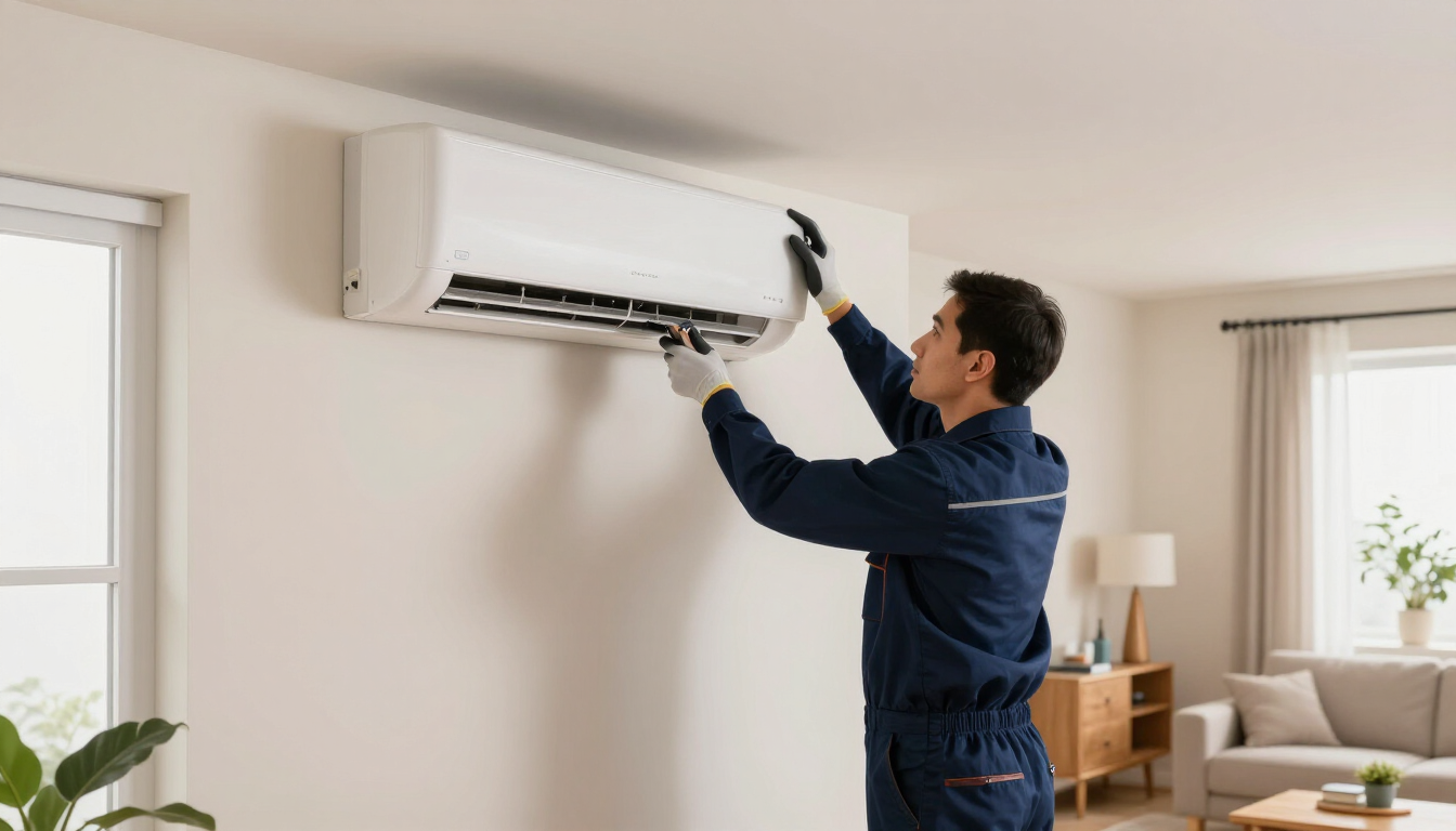 Instalación de aire acondicionado split profesional en un hogar