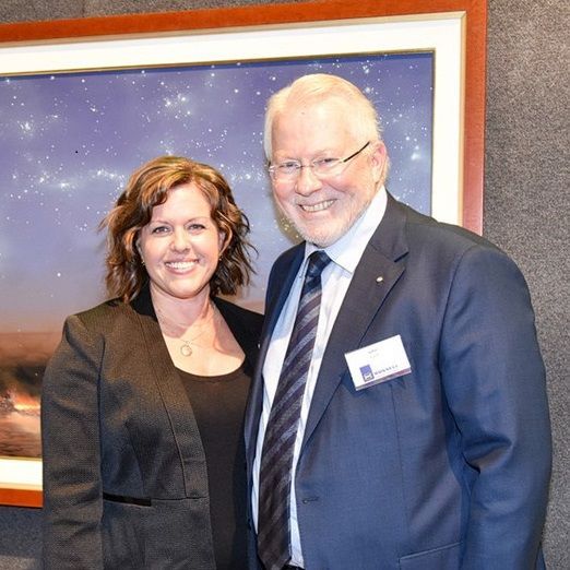 John Russell and Cherylyn Russell of RME and major sponsors of the the Downloads Art Exhibition in 2019.