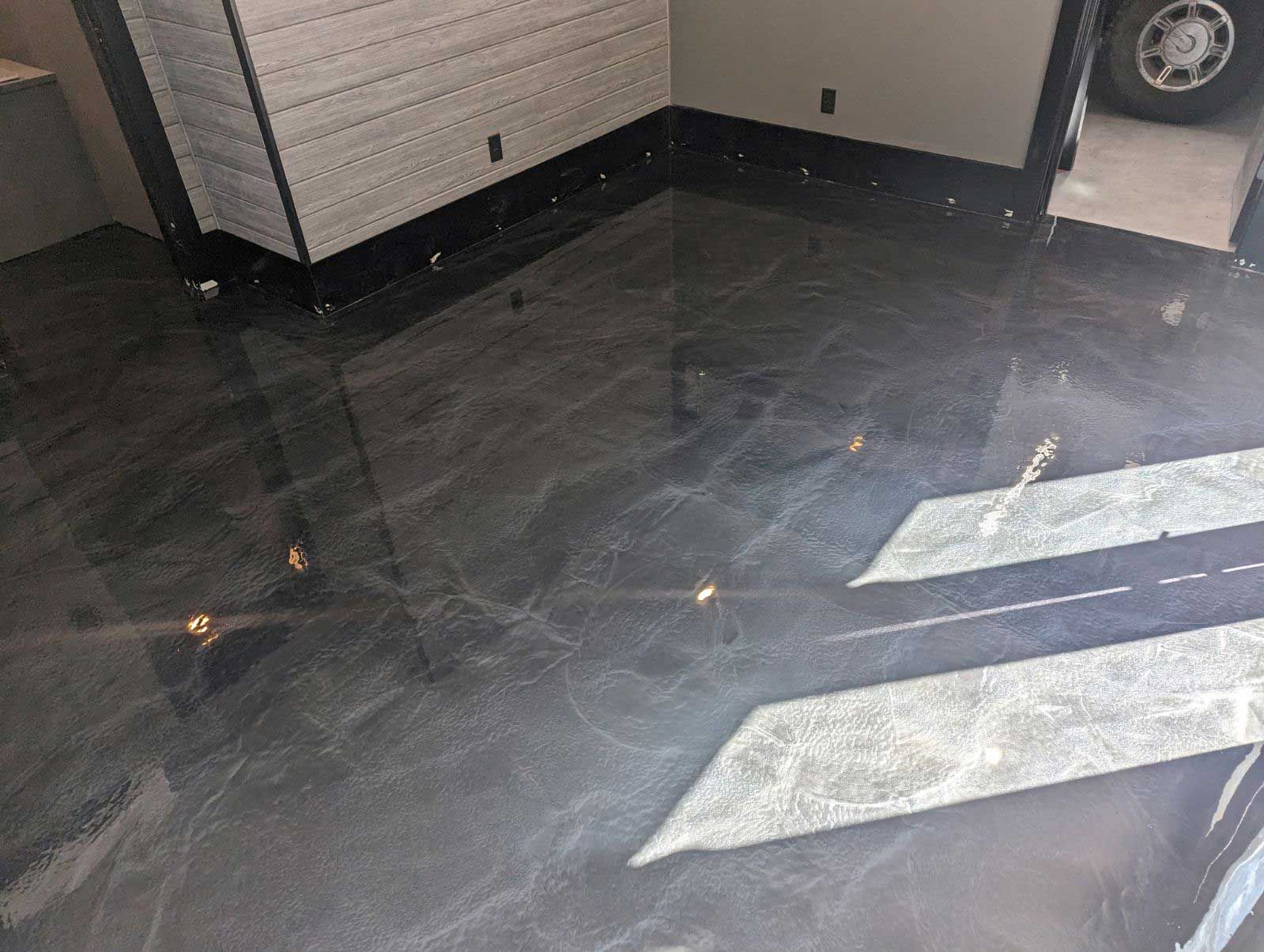 Black Marbled Floor | Charleston, SC | Lowcountry Surface Coatings