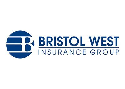 The bristol west insurance group logo is blue and white on a white background.
